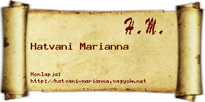 Hatvani Marianna névjegykártya